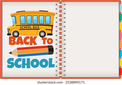 School bus and pencil illustration