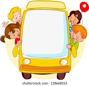 Autobús escolar. Colocar el texto