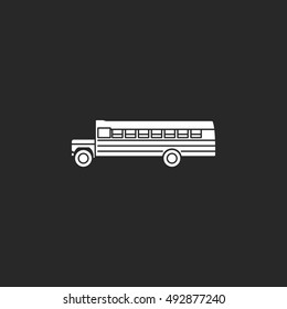 School bus profile sign silhouette symbol icon on background