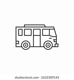 school bus public transport vehicle icon sign vector