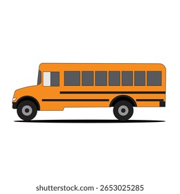 school bus public vehicle flat vector art