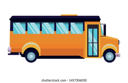 School bus public vehicle sideview ,vector illustration .graphic design.
