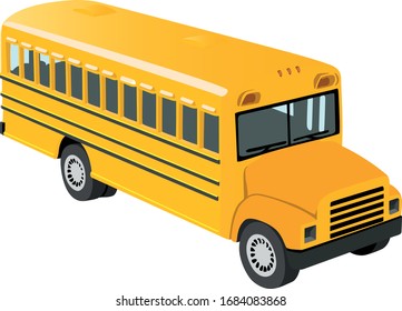 School Bus Realistic Vector Illustration Stock Vector (Royalty Free ...