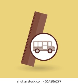 school bus ruler icon graphic vector illustration eps 10