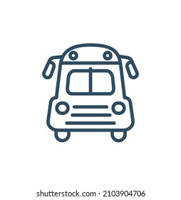 School bus or schoolbus transportation vehicle flat icon for apps and websites