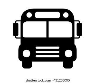 School bus or schoolbus transportation vehicle flat vector icon for apps and websites