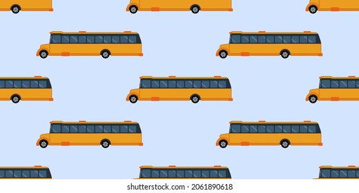 School bus seamless pattern vector. School pattern background.