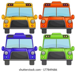 School bus set on white background