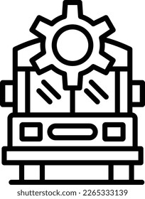 School Bus Setting Line Vector Icon Design