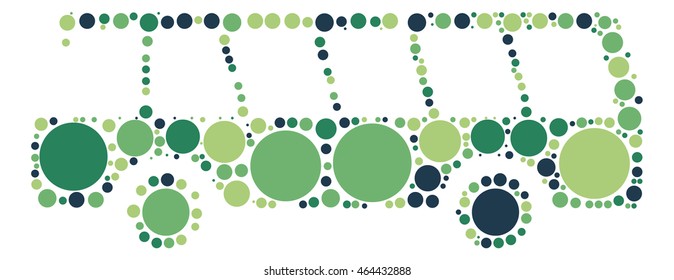 school bus shape vector design by color point