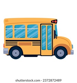 school bus side view illustration isolated