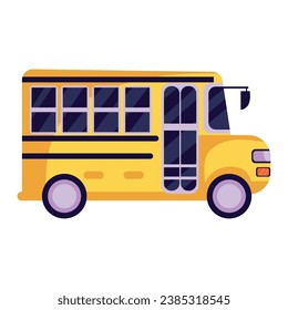 school bus side view isolated