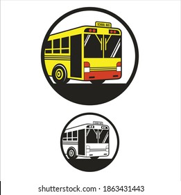 school bus sign. vector art.