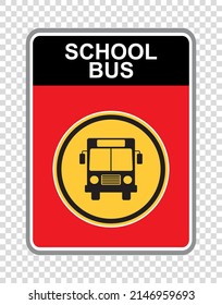 School bus sign.flat style, vector illustration