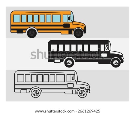 School Bus, School Bus Silhouette, Bus, Back To School, Welcome , Kids, Yellow School, Front, Vector, Clipart, Silhouette, outline, Teacher, 