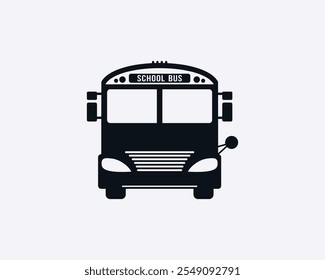 Silueta del autobús escolar. Ilustrador de Vector de estilo Antiguas de alta calidad.