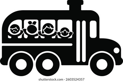 School Bus Silhouette Illustration Art