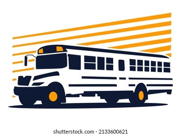 School bus silhouette illustration design