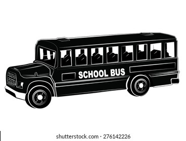 SCHOOL BUS Silhouette Illustration Vector