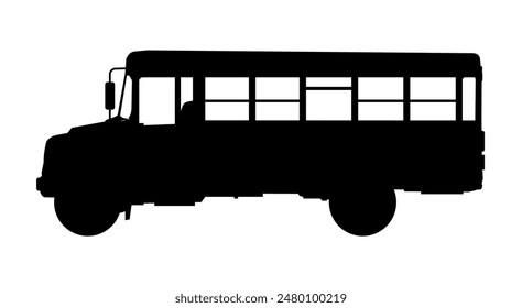 silueta de autobús escolar - Ilustración vectorial