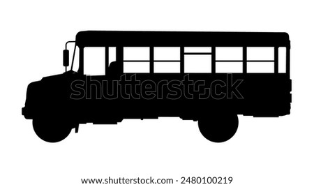 school bus silhouette - vector illustration