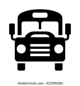school bus simple icon on white background