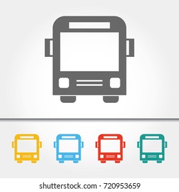 School Bus Single Icon Vector Illustration