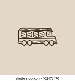 Icono de boceto de bus escolar.