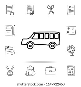 school bus sketch icon. Element of education icon for mobile concept and web apps. Outline school bus sketch icon can be used for web and mobile