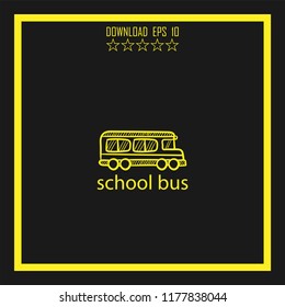 school bus sketch vector icon