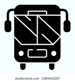 School bus solid icon. Bus front side vector illustration isolated on white. Bus sign glyph style design, designed for web and app. Eps 10