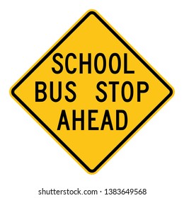 School Bus Stop Ahead Road Sign Clipart