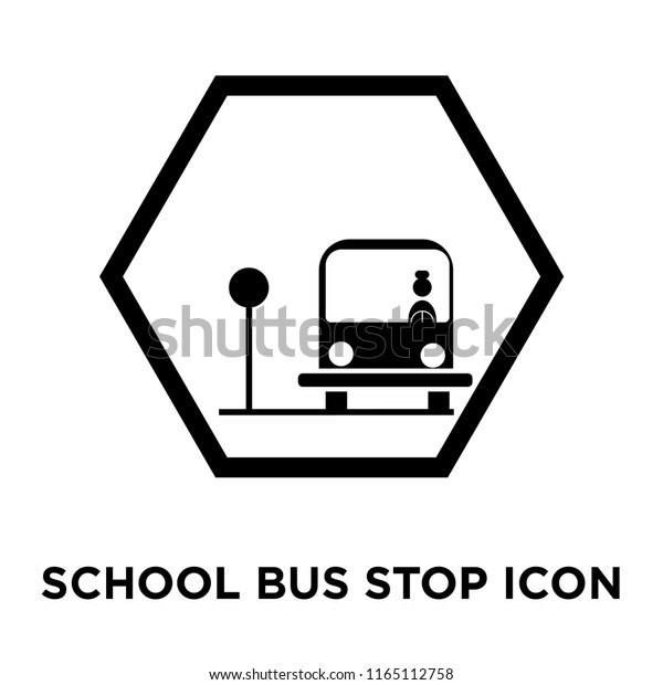 School bus stop icon vector isolated on\
white background, School bus stop transparent\
sign