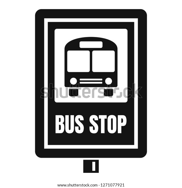 School bus stop sign icon. Simple illustration\
of school bus stop sign vector icon for web design isolated on\
white background