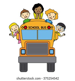 school bus with students