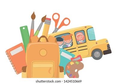 School bus and supplies design