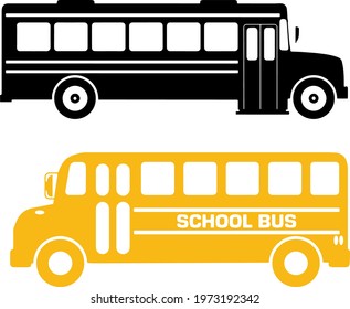 School bus svg vector Illustration isolated on white background. Back to school shirt design. Front view of the bus. A gift for the bus driver