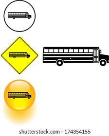 school bus symbol sign and button