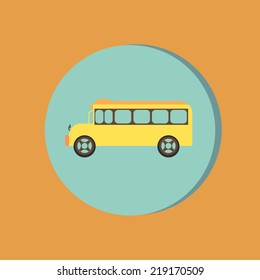 School bus. Symbol study. Icon transport