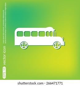 School bus. Symbol study. Icon transport
