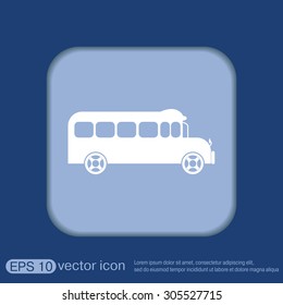 School bus. Symbol study. Icon transport