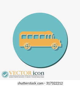 School bus. Symbol study. Icon transport