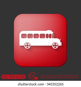 School bus. Symbol study. Icon transport