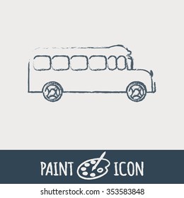 School bus. Symbol study. Icon transport
