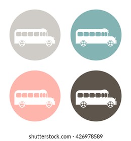 School bus. Symbol study. Icon transport