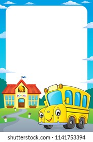 School bus thematics frame 1 - eps10 vector illustration.