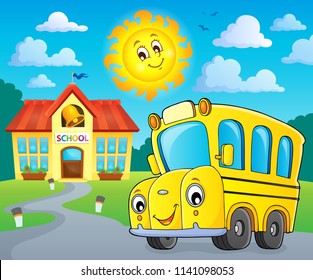 School bus thematics image 2 - eps10 vector illustration.