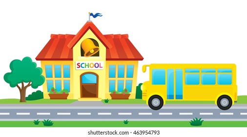 School and bus theme image 1 - eps10 vector illustration.