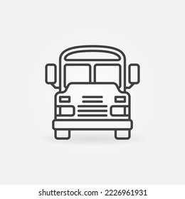 School Bus thin line concept icon. Schoolbus vector outline symbol