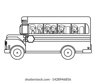 School Bus Transport Group Kids Stock Vector (Royalty Free) 1428946856 ...